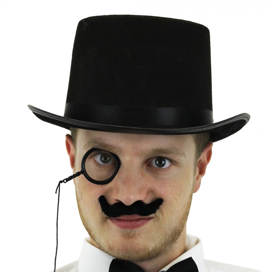 Rich Toff Set Top Hat, Monocle and Moustache